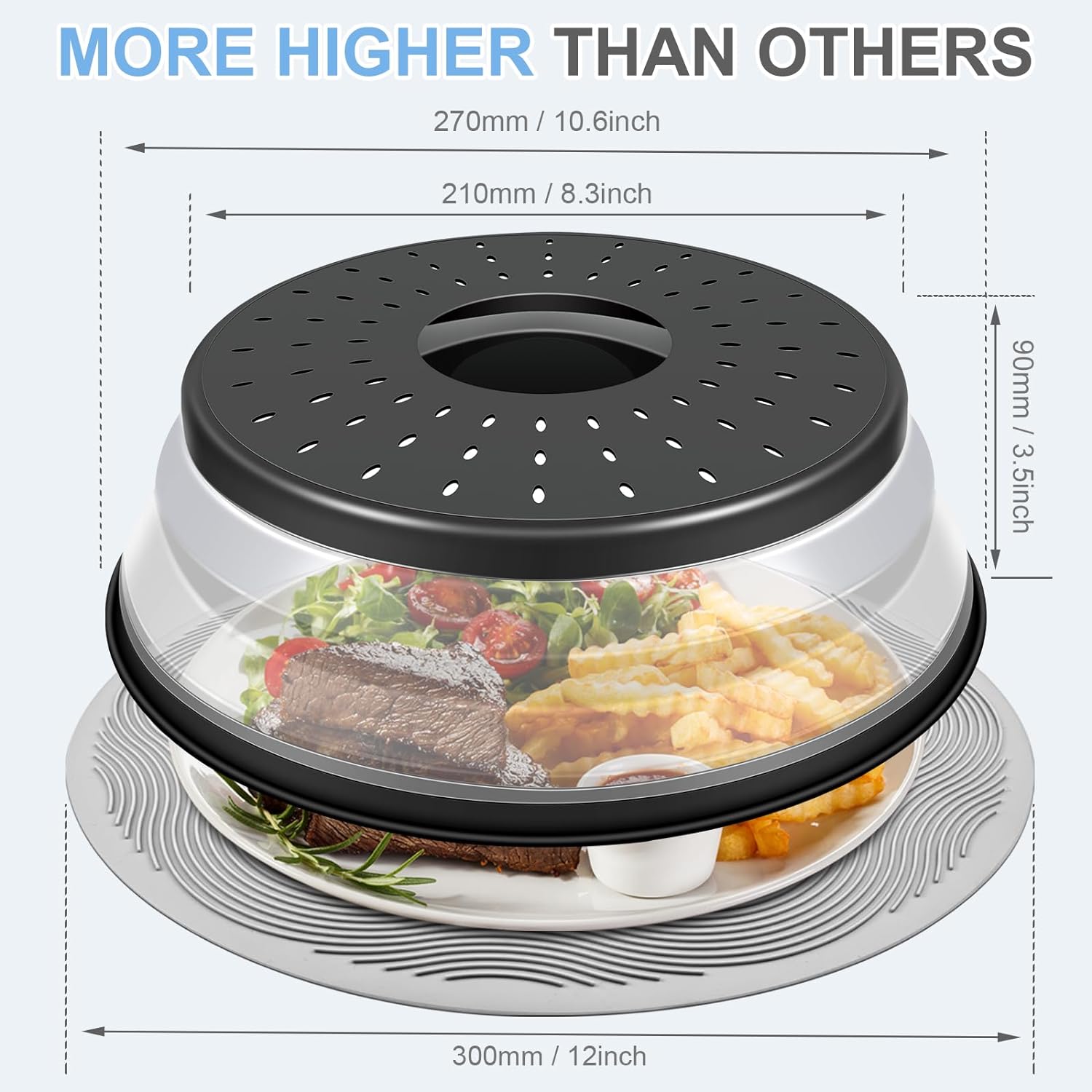 Microwave Food Cover, Collapsible Silicone Mat, Splatter Guard, Plate Holder, Kitchen Colander, Food Cover -10 Microwave Food Cover, Collapsible Silicone Mat, Splatter Guard, Plate Holder, Kitchen Colander, Food Cover -10